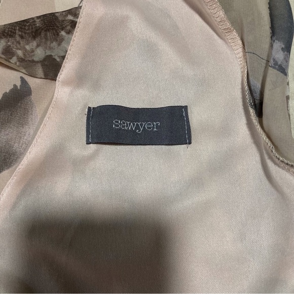 sawyer Chiffon Babydoll Style Dress in Muted Floral Print | Ruffle Hem - Picture 9 of 14